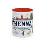 Chennai Coffee Mug | India Souvenir Travel Gift | Accent Color Ceramic 11oz 15oz