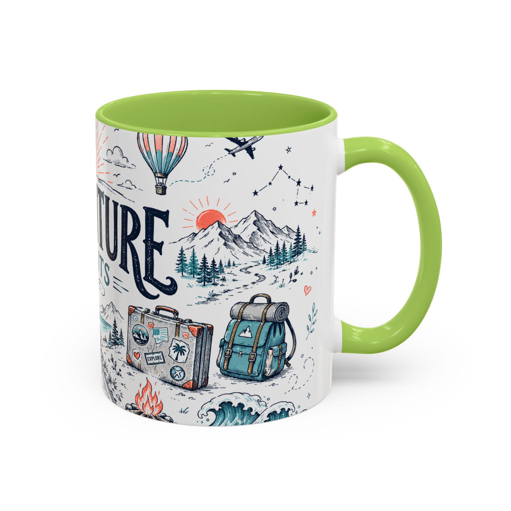 Adventure Awaits Coffee Mug | Class of 2026 Graduation Gift | Accent Color Ceramic 11oz 15oz