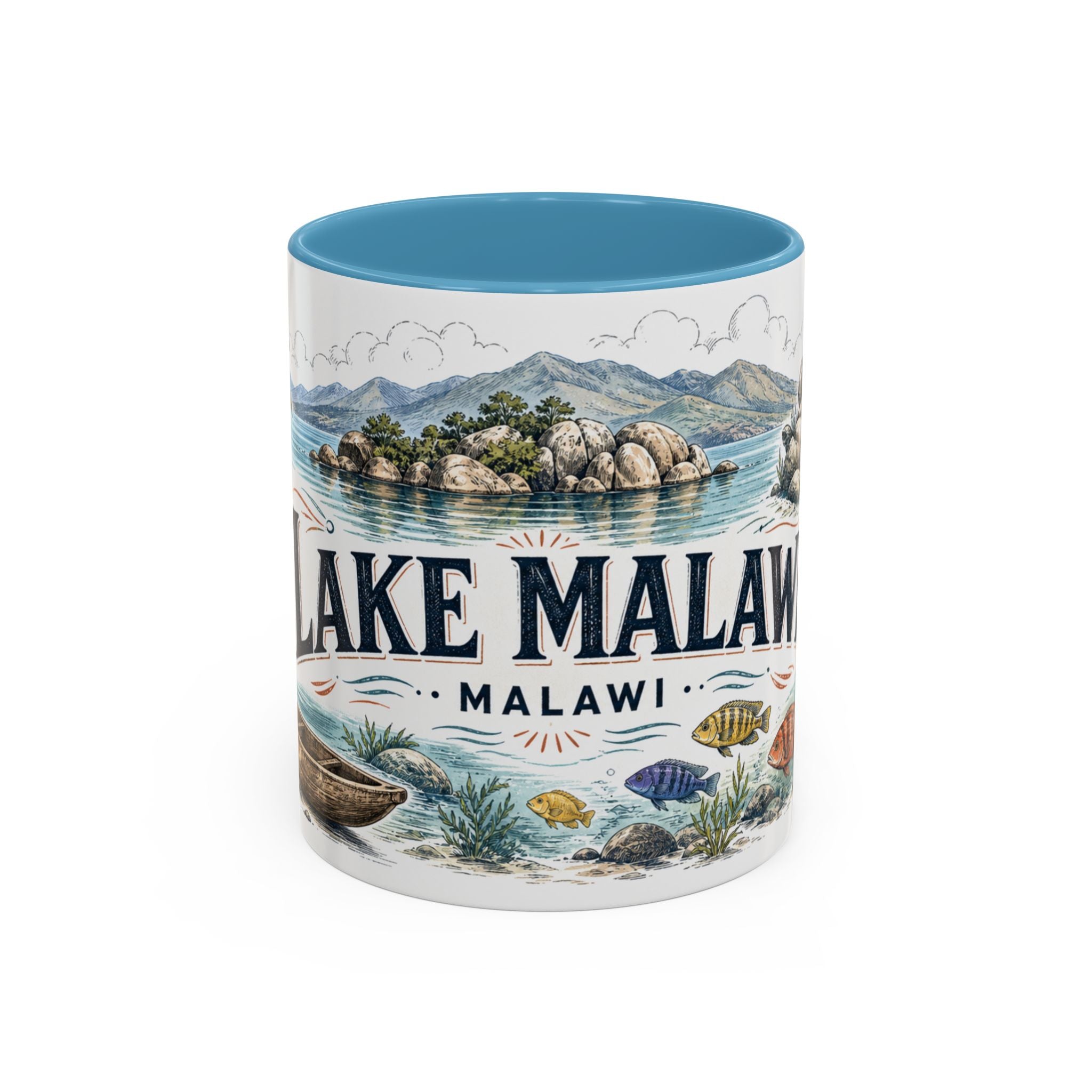 Lake Malawi Mug, Malawi Travel Souvenir, Bucket List Gift, Accent Ceramic Coffee Mug 11oz 15oz