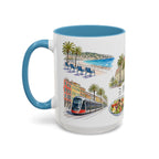 Nice Illustrated Travel Mug | City Souvenir Accent Coffee Mug | 11oz 15oz Ceramic Cup