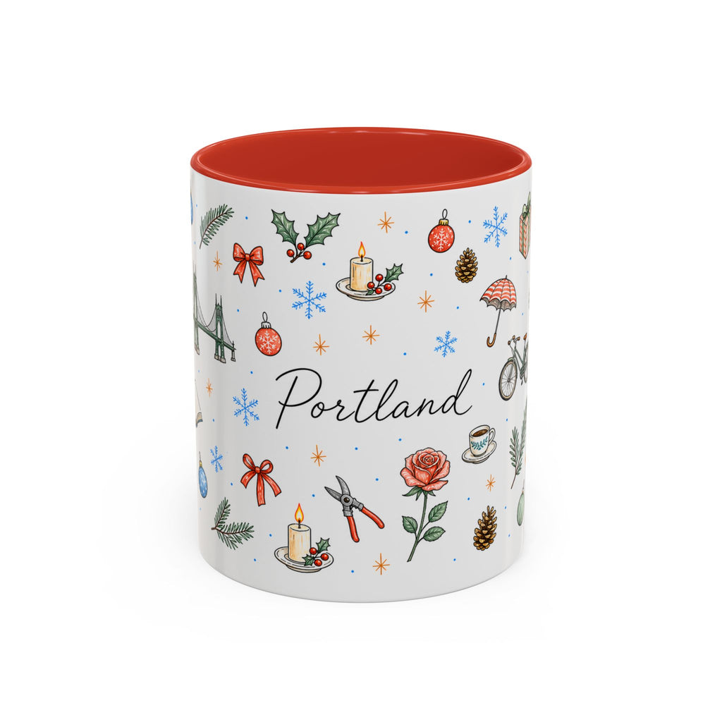 Portland Christmas Watercolor Mug | City Souvenir Coffee Cup (11oz 15oz)