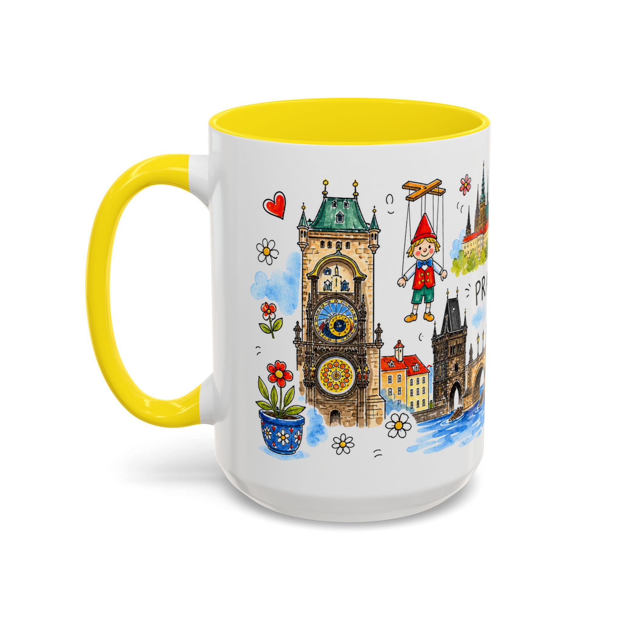 Prague Travel Mug | European City Souvenir Accent Coffee Mug | 11oz 15oz Ceramic Cup