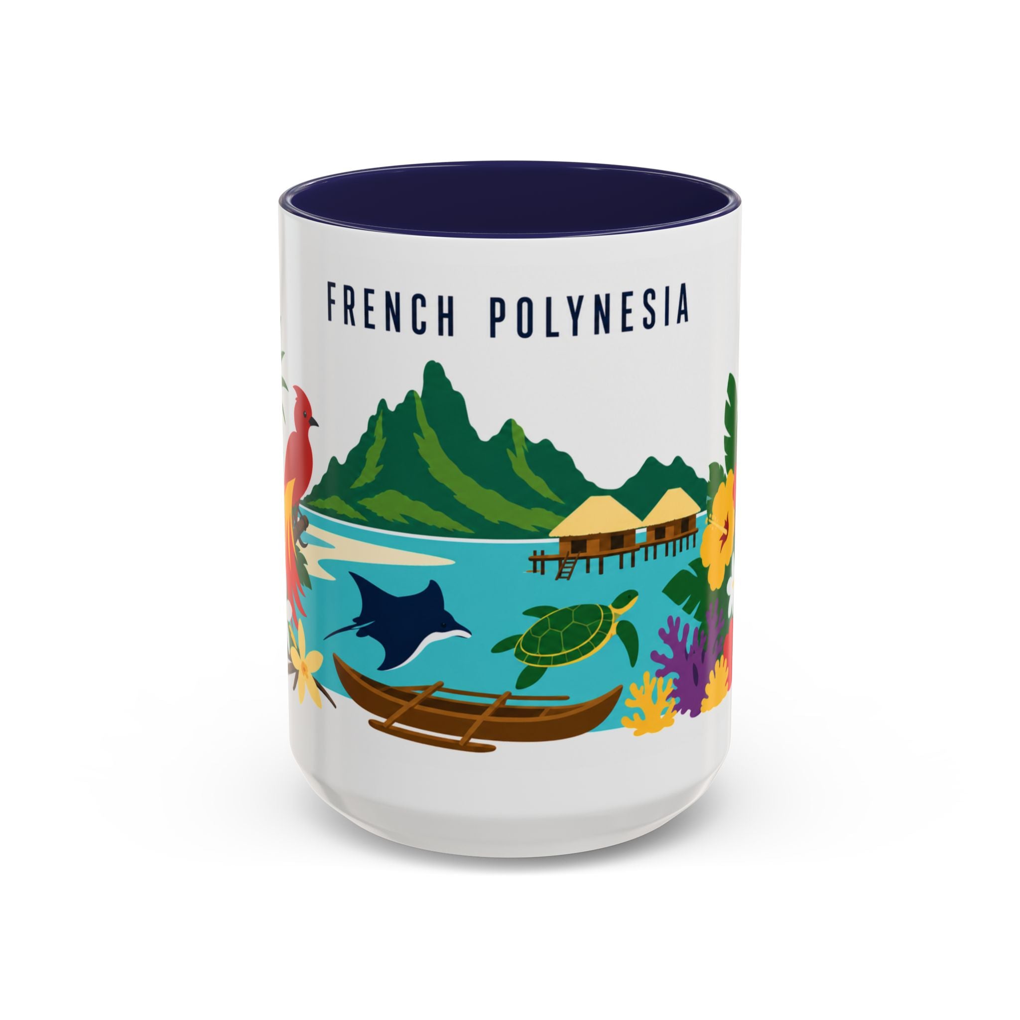 French Polynesia Coffee Mug | Travel Souvenir Accent Mug | Country Gift Ceramic Cup 11oz 15oz