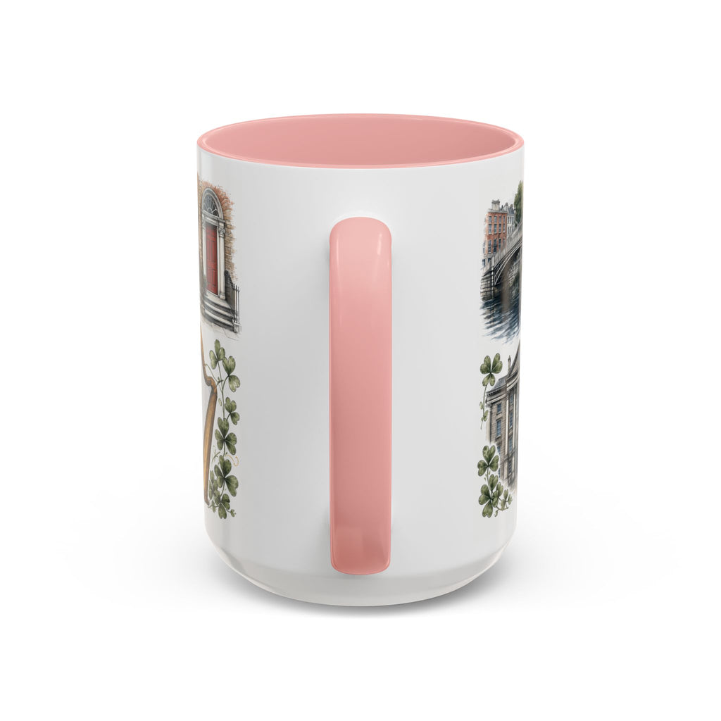 Dublin Coffee Mug | Ireland Travel Souvenir | Vintage Illustrated City Gift | 11 oz 15 oz Accent Mug