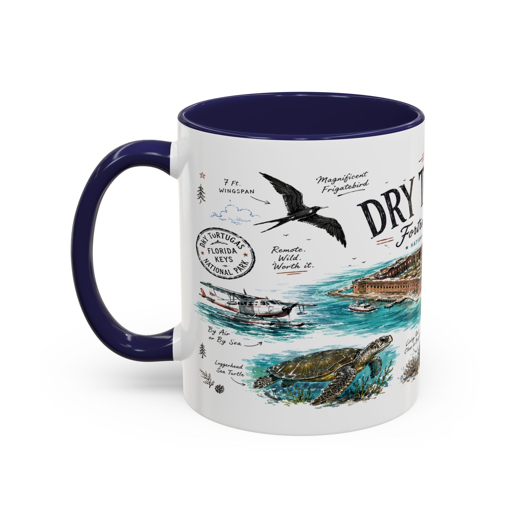 Dry Tortugas National Park Coffee Mug | Florida Island Fort Snorkeling Gift | Accent Color Ceramic 11oz 15oz