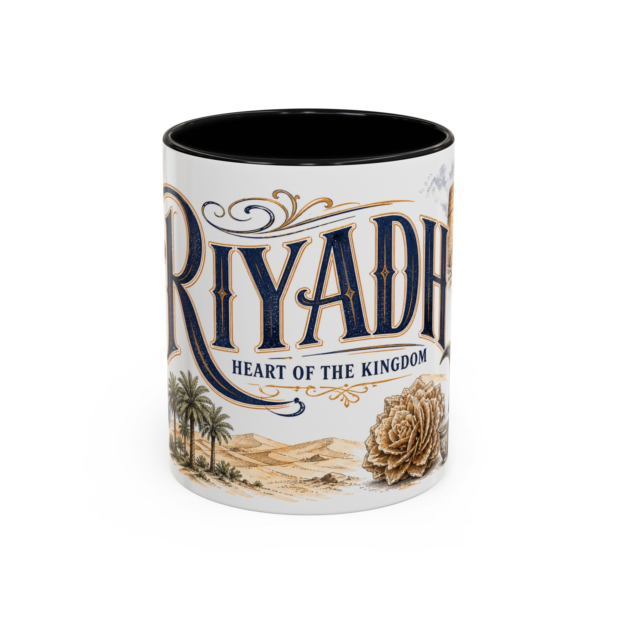 Riyadh Coffee Mug | Saudi Arabia Travel Souvenir | Vintage Illustrated City Gift | 11 oz 15 oz Accent Mug