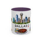 Dallas Illustrated Travel Mug | City Souvenir Accent Coffee Mug | 11oz 15oz Ceramic Cup