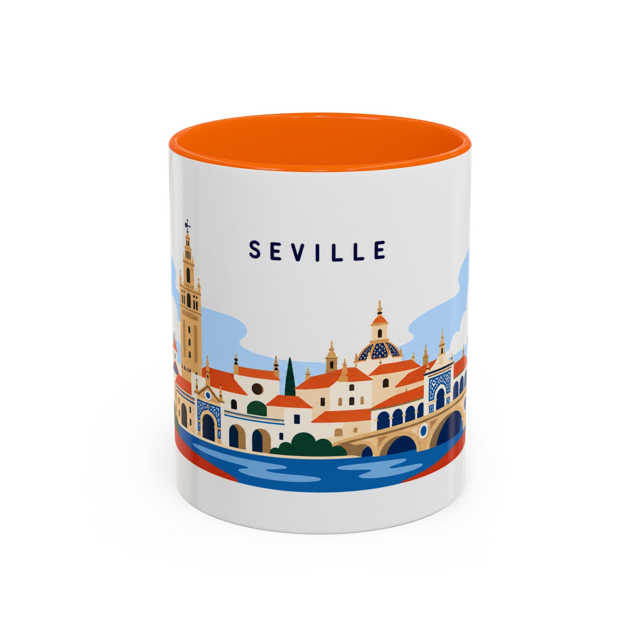 Seville Coffee Mug | Travel Destination Souvenir Gift | Accent Color Ceramic 11oz 15oz