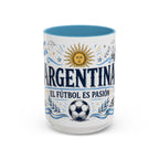 Argentina Soccer Coffee Mug | Soccer Fan Gift | Accent Color Ceramic 11oz 15oz Match Day Cup