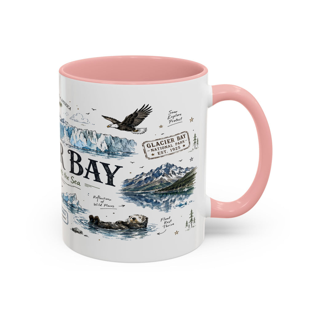 Glacier Bay National Park Coffee Mug | Alaska Wilderness Kayaking Gift | Accent Color Ceramic 11oz 15oz