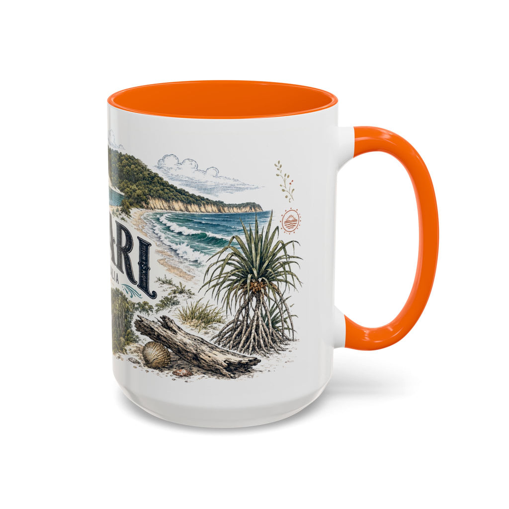 K'gari Mug, Australia Travel Souvenir, Bucket List Gift, Accent Ceramic Coffee Mug 11oz 15oz