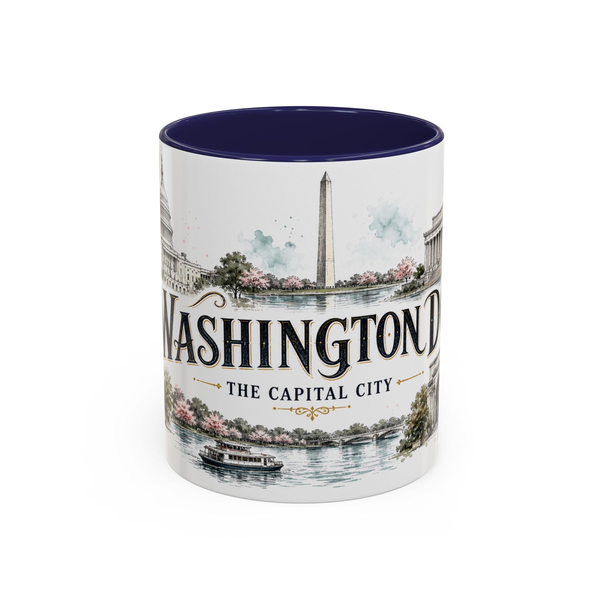 Washington DC Coffee Mug | United States Travel Souvenir | Vintage Illustrated City Gift | 11 oz 15 oz Accent Mug