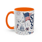 Stars and Stripes Forever Coffee Mug | Patriotic 4th of July Gift | Accent Color Ceramic 11oz 15oz