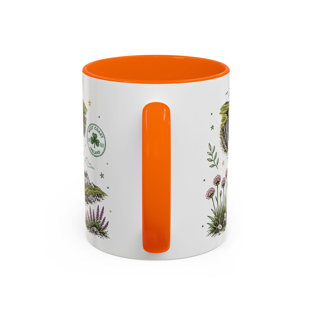 Irish West Coast Coffee Mug | Travel Destination Souvenir Gift | Accent Color Ceramic 11oz 15oz