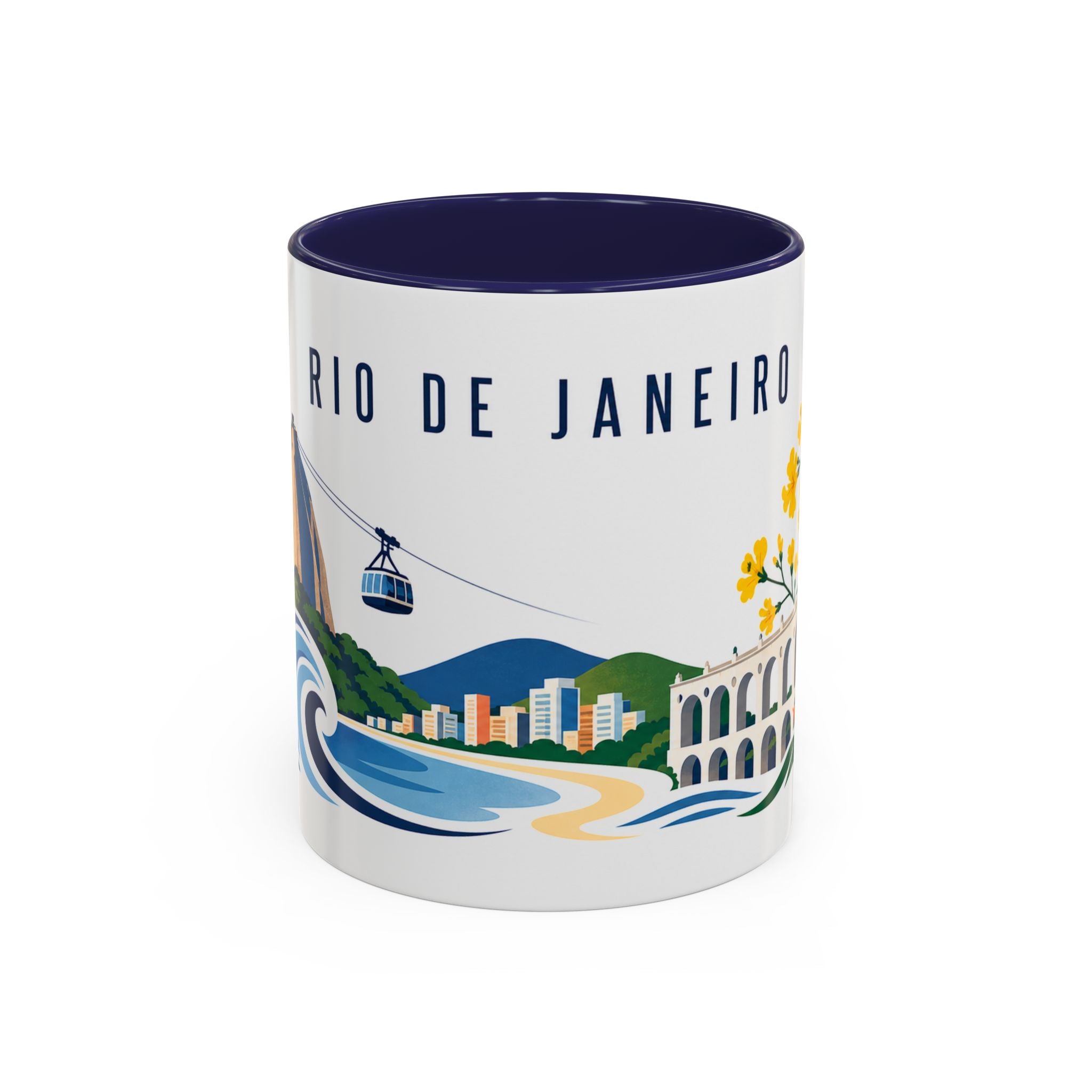 Rio De Janeiro Coffee Mug | Brazil Travel Souvenir | Porcelain Decal City Gift | 11oz 15oz Accent Mug
