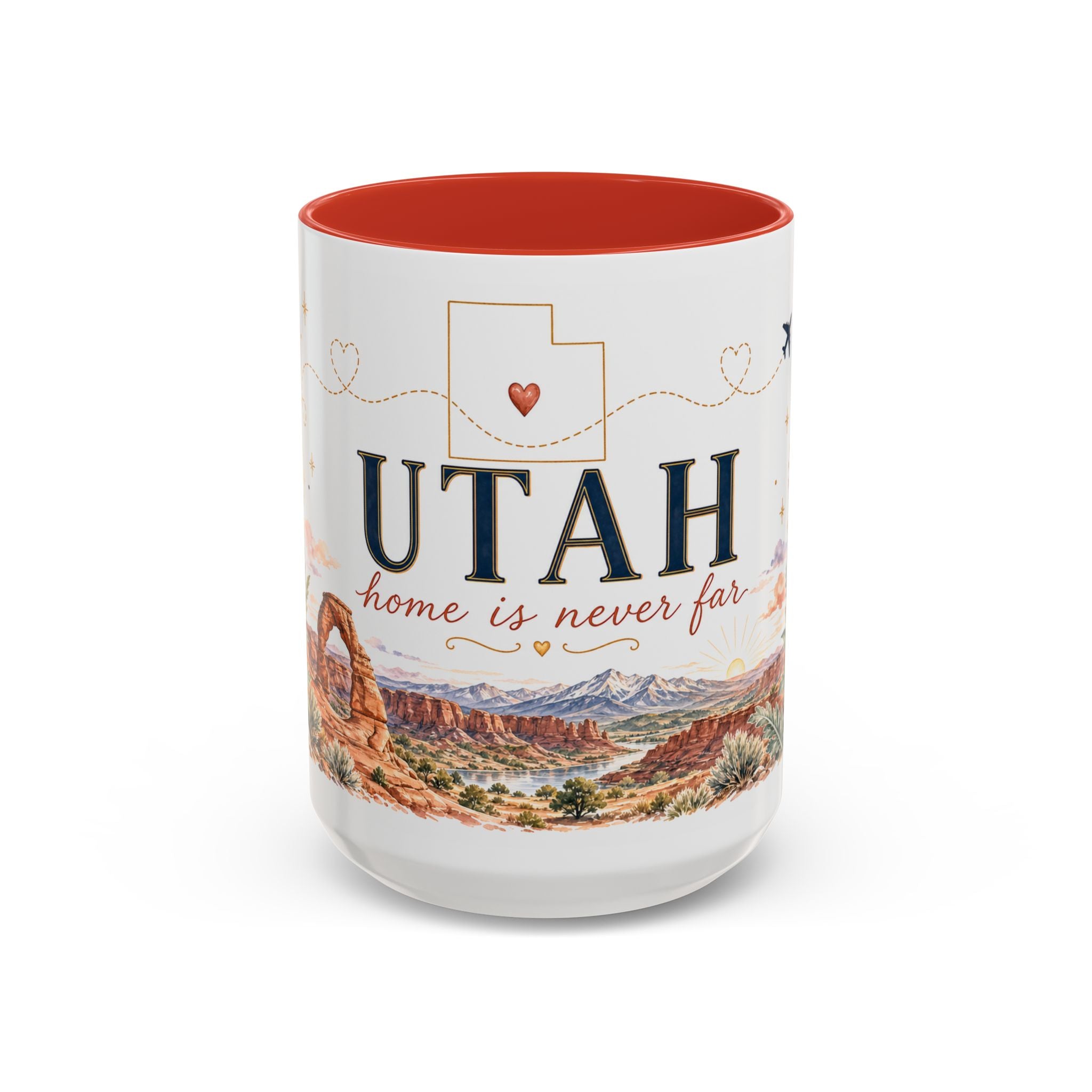 Utah Home State Mug | Moving Away Gift | Long Distance Friendship Coffee Cup | 11oz 15oz Accent Mug