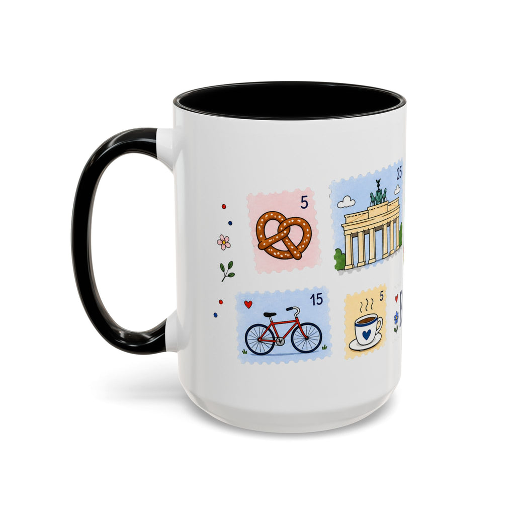 Berlin Coffee Mug | Postage Stamp Collage Mug | Travel Souvenir Accent Cup 11oz 15oz