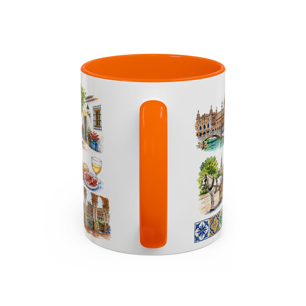 Seville Illustrated Travel Mug | City Souvenir Accent Coffee Mug | 11oz 15oz Ceramic Cup