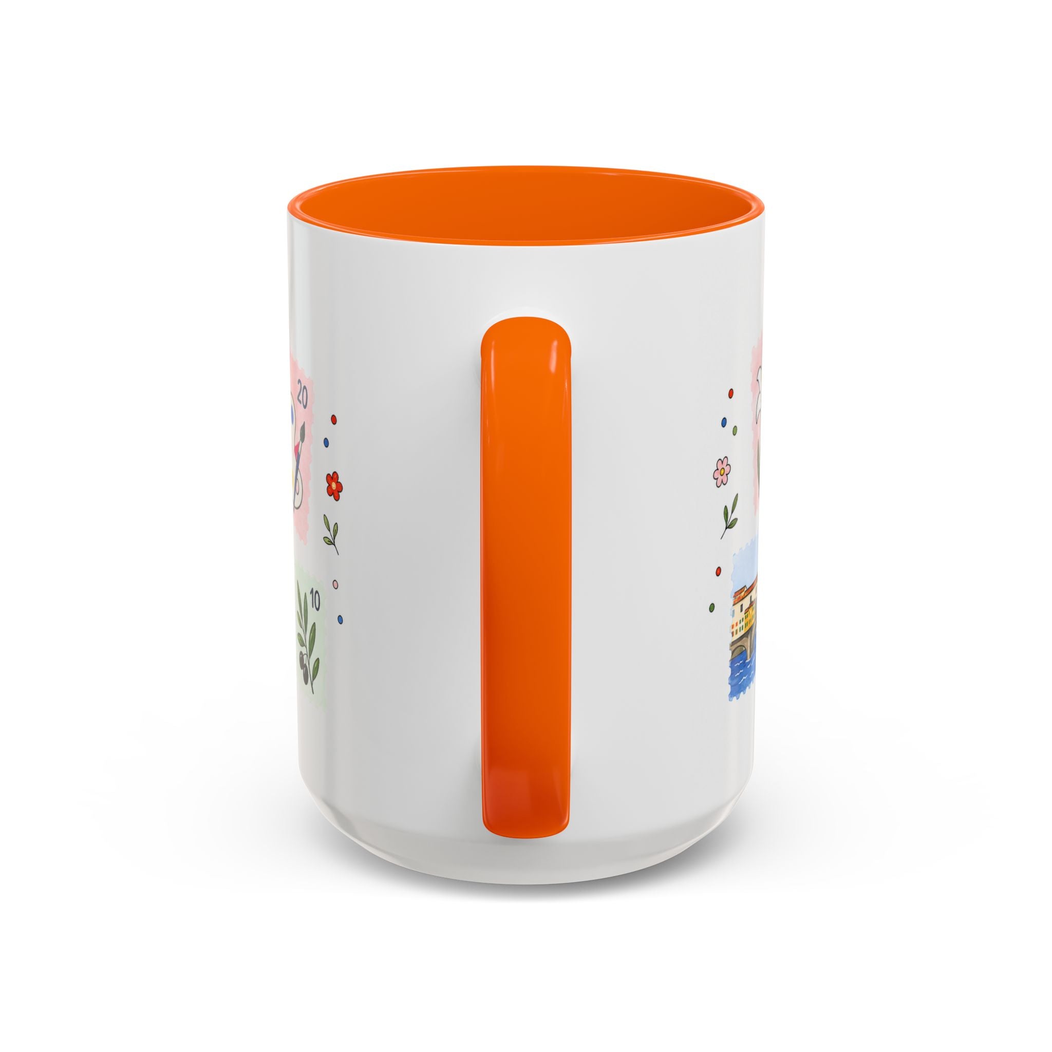 Florence Coffee Mug | Postage Stamp Collage Mug | Travel Souvenir Accent Cup 11oz 15oz