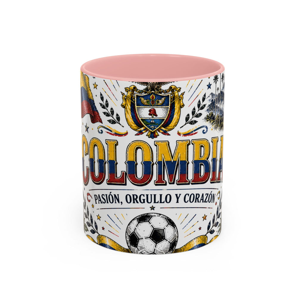 Colombia Soccer Coffee Mug | World Cup Fan Gift | Accent Color Ceramic 11oz 15oz Match Day Cup
