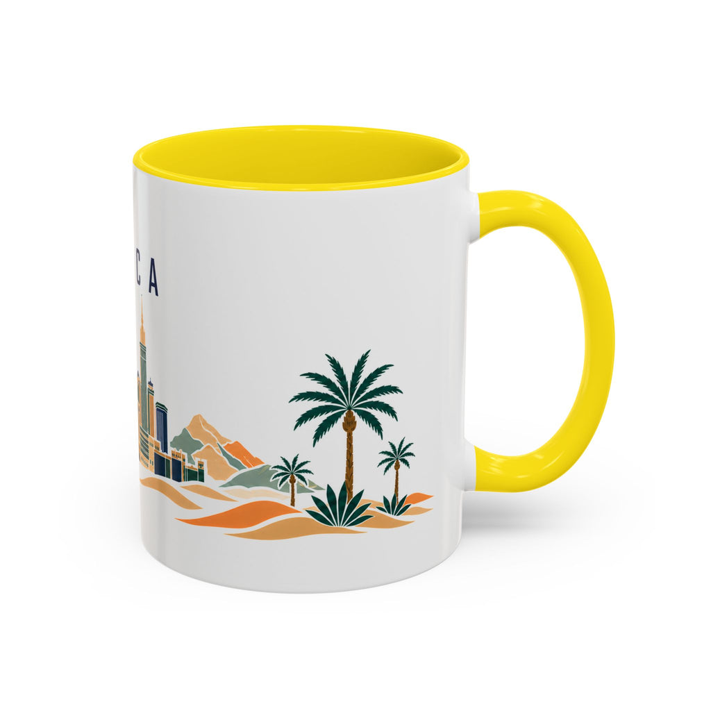 Mecca Coffee Mug | Saudi Arabia Travel Souvenir | Porcelain Decal City Gift | 11oz 15oz Accent Mug