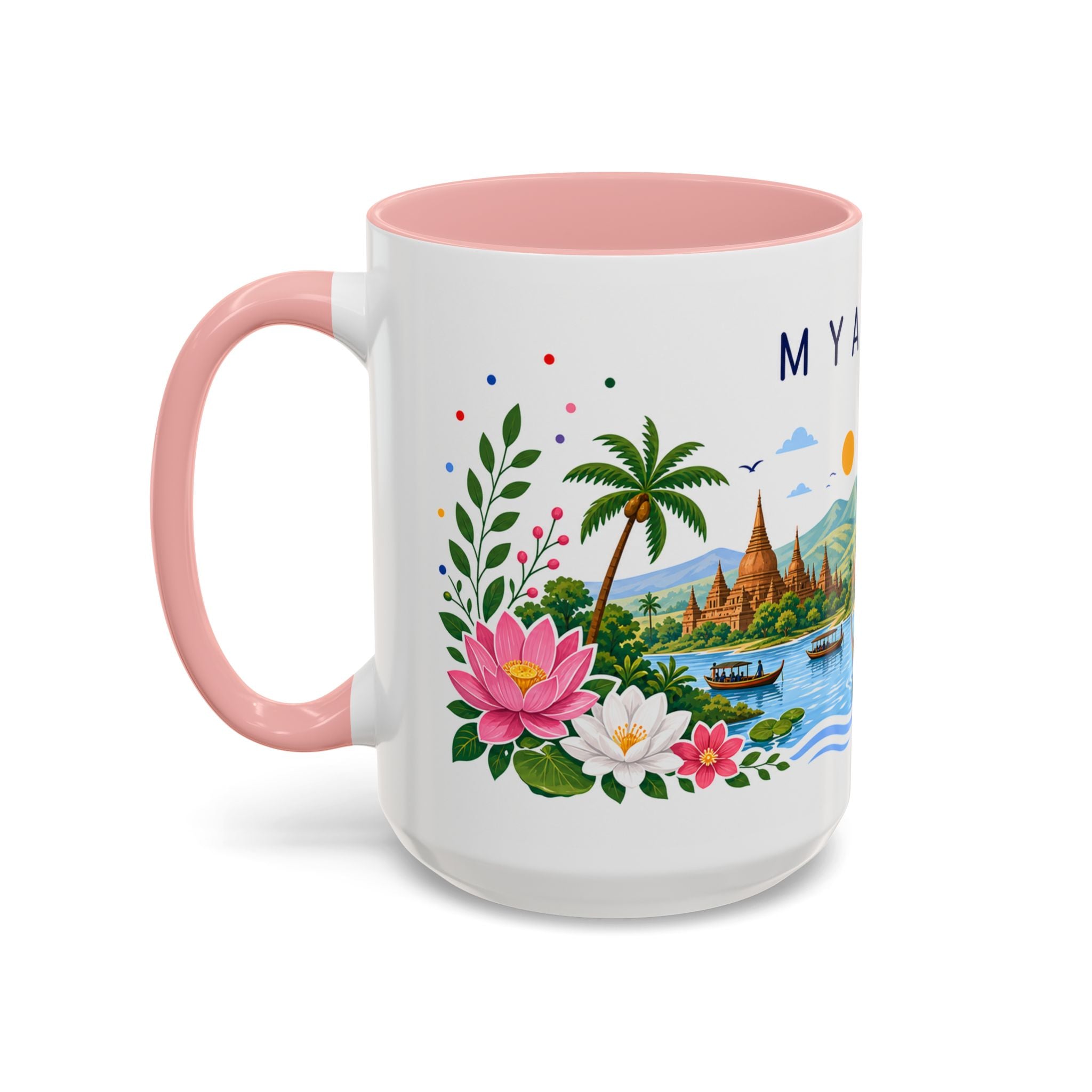 Myanmar Coffee Mug | Travel Souvenir Accent Mug | Place Gift Ceramic Cup 11oz 15oz