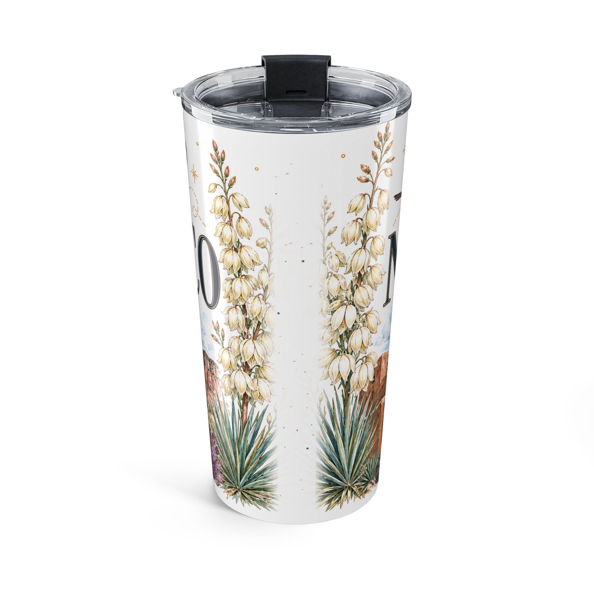 New Mexico State Flower 20oz Tumbler | Yucca Flower Botanical State Flower Gift | Insulated Stainless Steel Travel Cup
