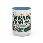 Borneo Rainforest Coffee Mug | Travel Destination Souvenir Gift | Accent Color Ceramic 11oz 15oz