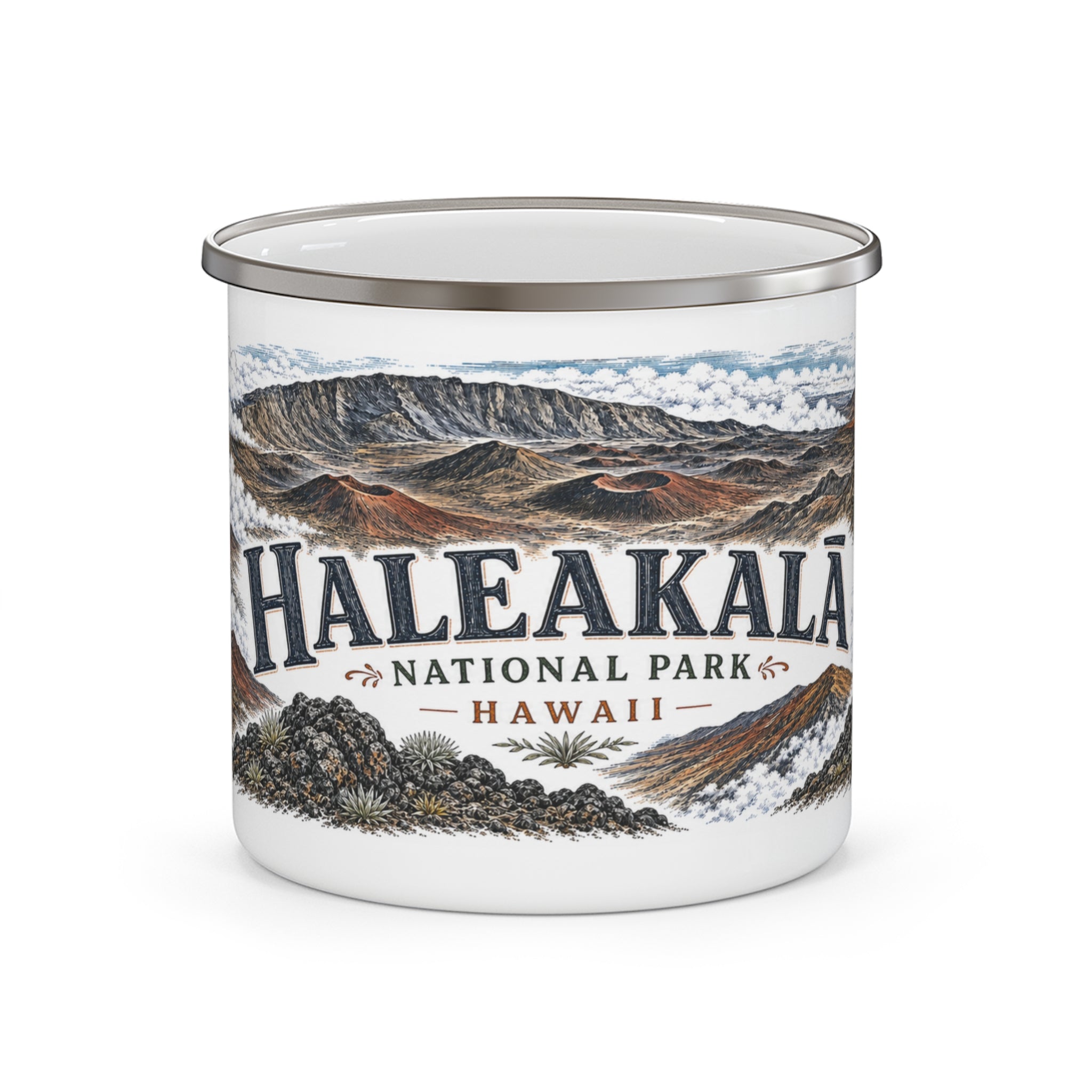 Haleakalā National Park Vintage Enamel Camping Mug | 12oz National Park Hiking Gift