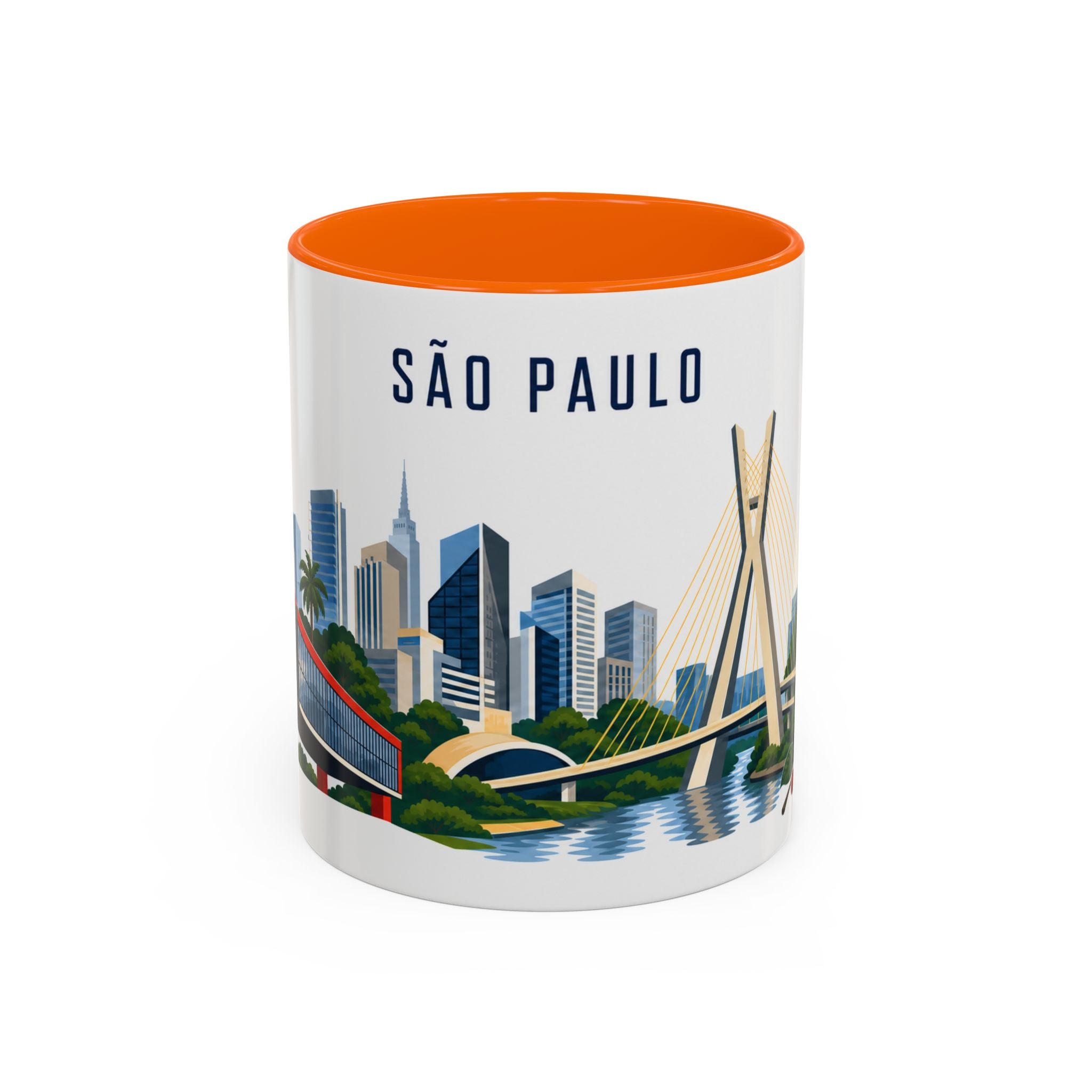 São Paulo Coffee Mug | Brazil Travel Souvenir | Porcelain Decal City Gift | 11oz 15oz Accent Mug