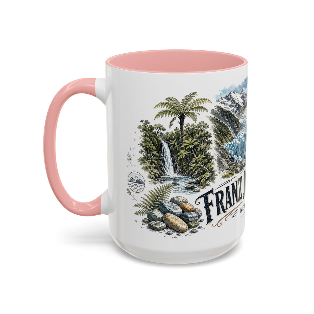 Franz Josef Glacier Mug, New Zealand Travel Souvenir, Bucket List Gift, Accent Ceramic Coffee Mug 11oz 15oz