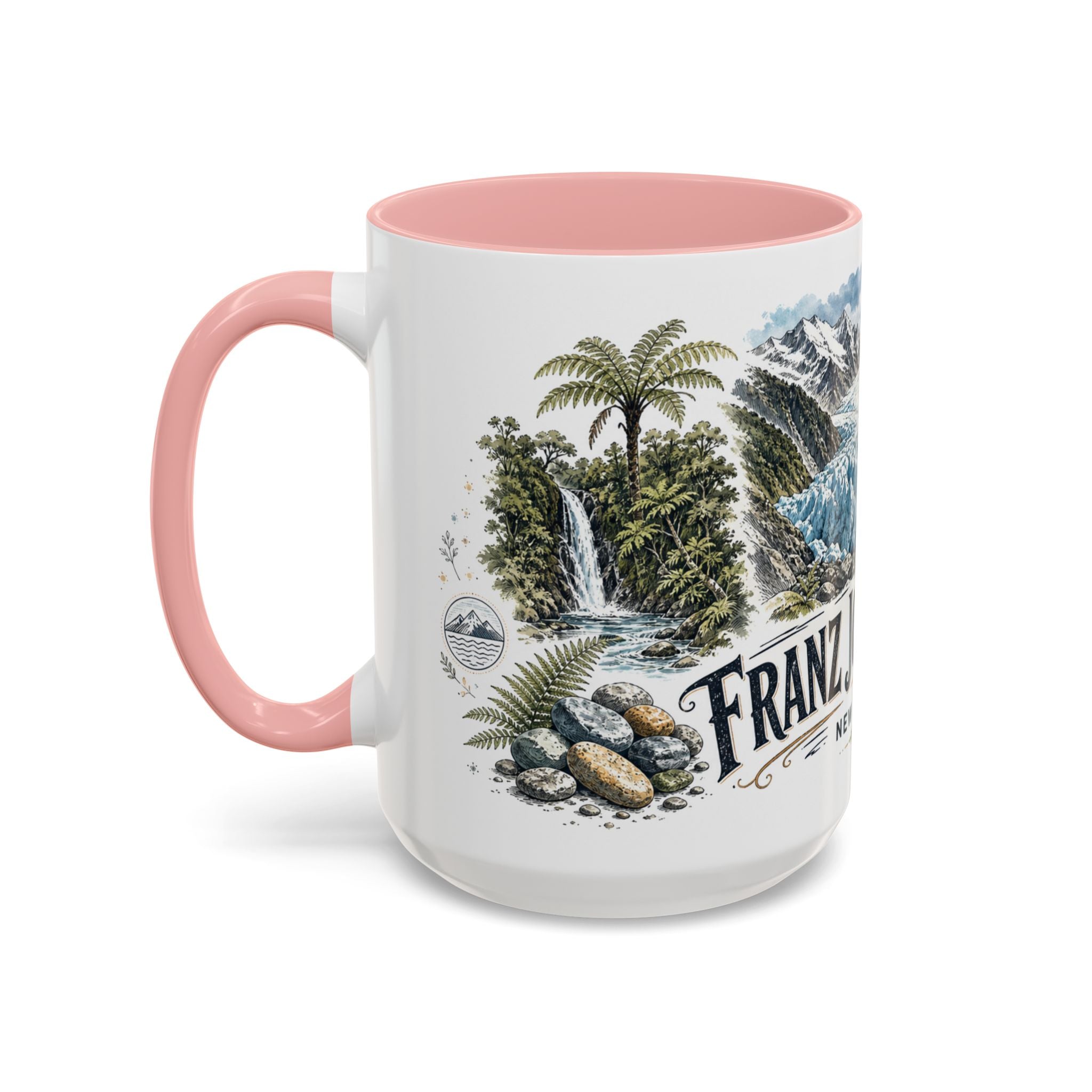 Franz Josef Glacier Mug, New Zealand Travel Souvenir, Bucket List Gift, Accent Ceramic Coffee Mug 11oz 15oz