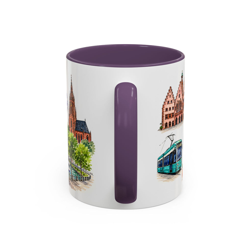 Frankfurt Illustrated Travel Mug | City Souvenir Accent Coffee Mug | 11oz 15oz Ceramic Cup