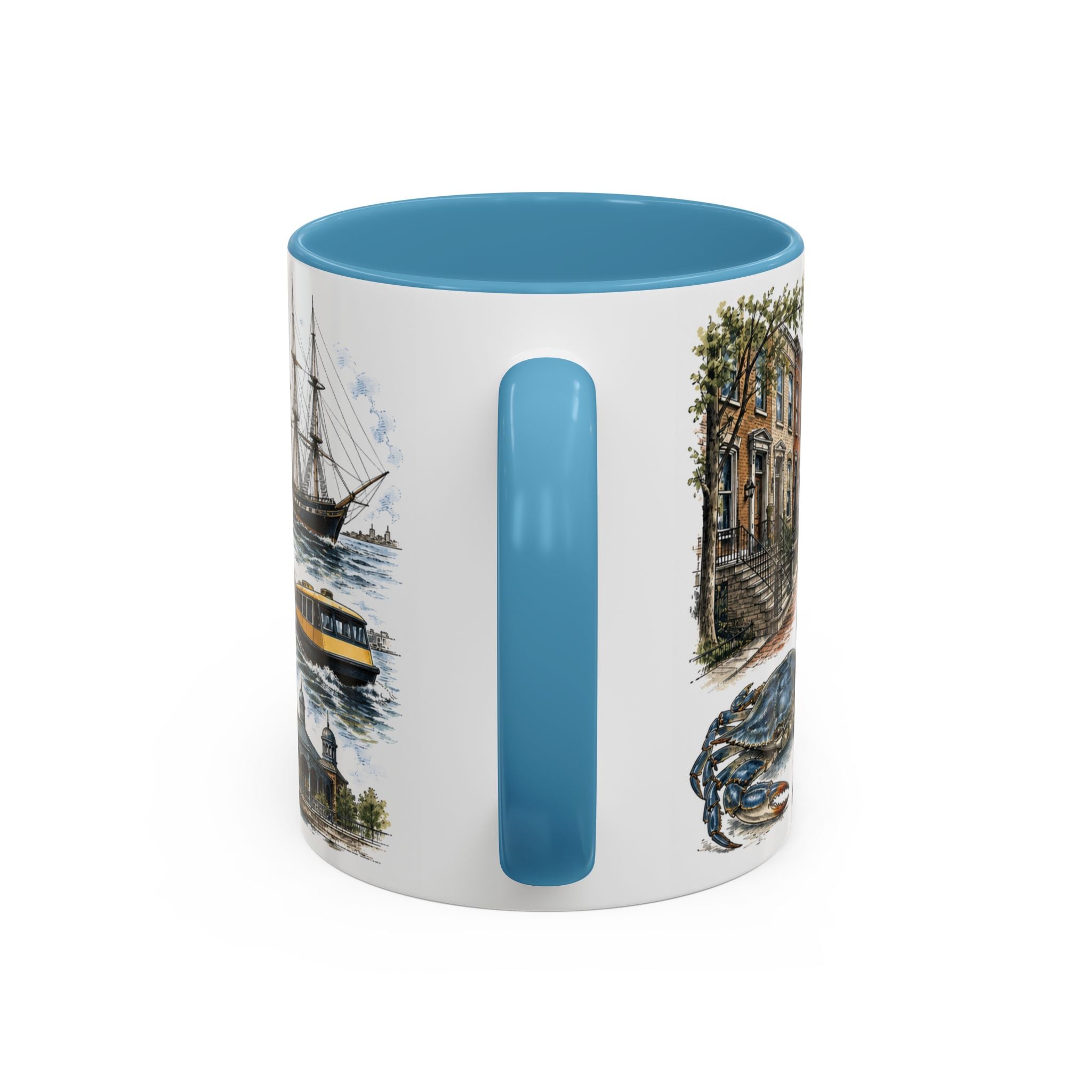 Baltimore Coffee Mug | United States Travel Souvenir | Vintage Illustrated City Gift | 11 oz 15 oz Accent Mug