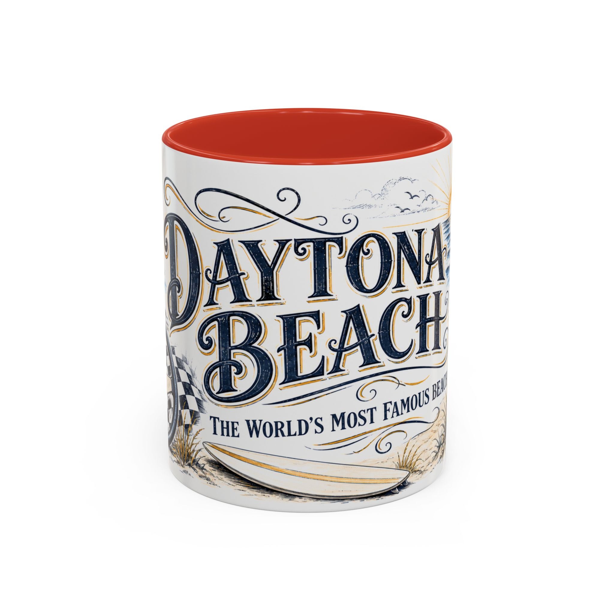 Daytona Beach Coffee Mug | United States Travel Souvenir | Vintage Illustrated City Gift | 11 oz 15 oz Accent Mug