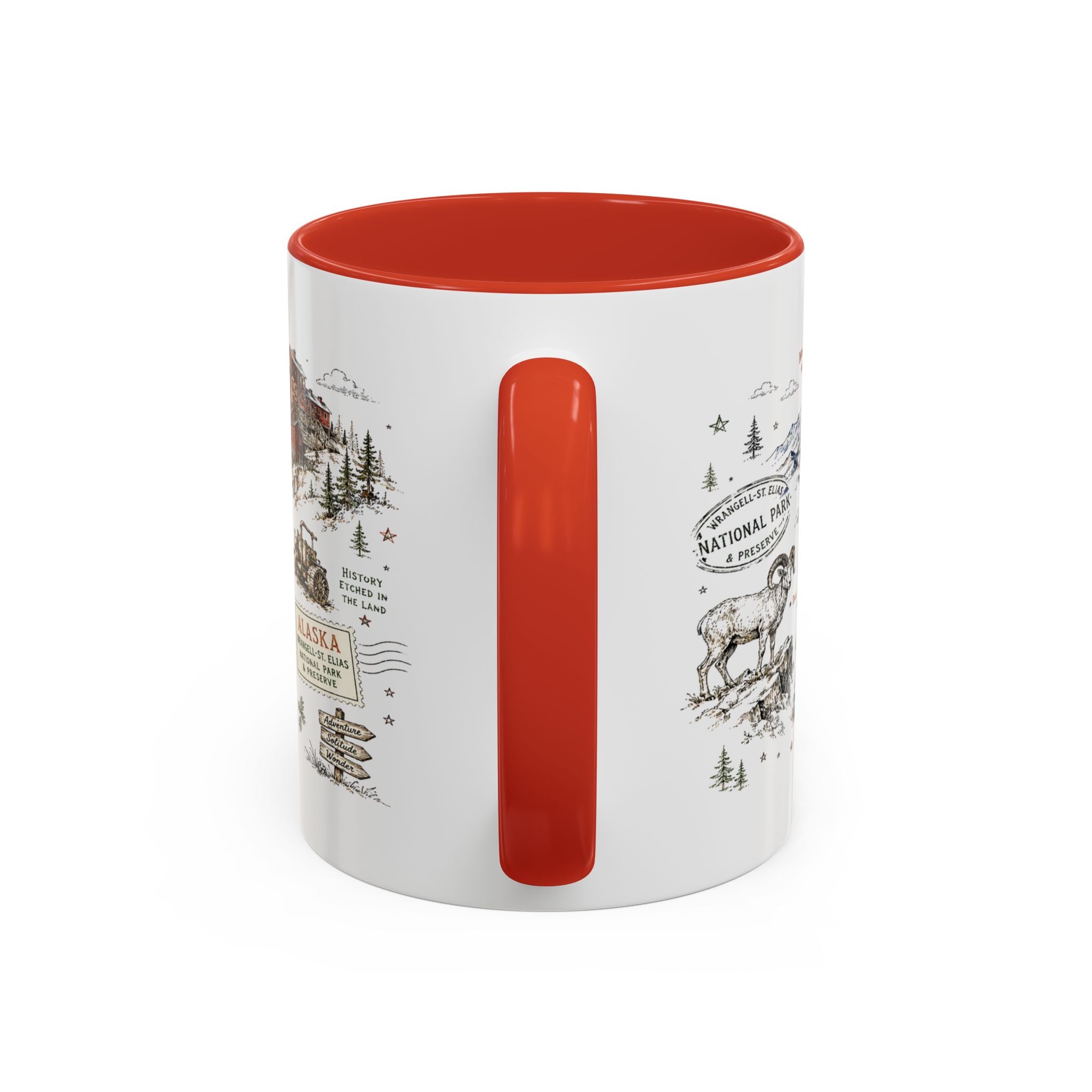 Wrangell-St. Elias National Park Coffee Mug | Alaska Wilderness Climbing Gift | Accent Color Ceramic 11oz 15oz