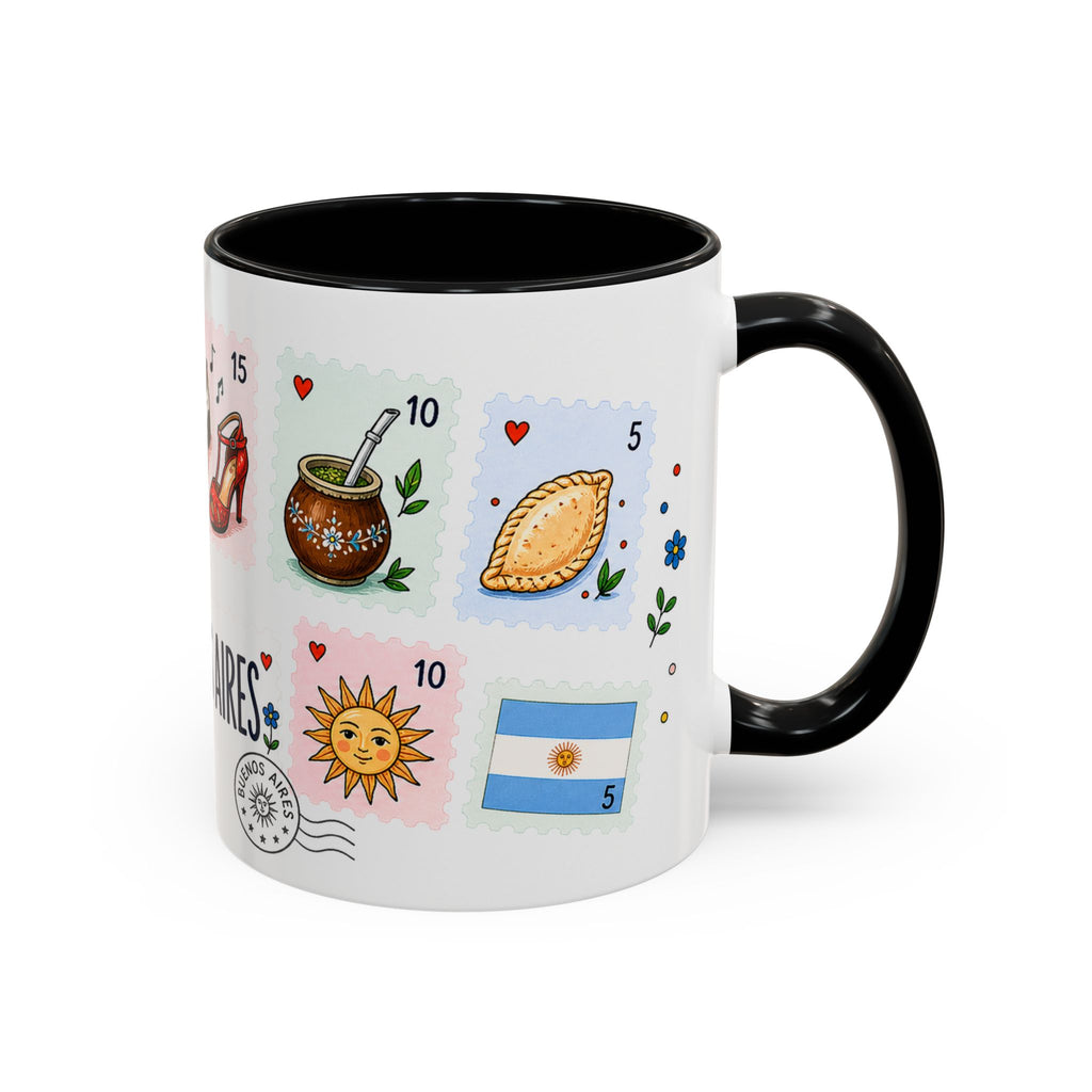Buenos Aires Coffee Mug | Postage Stamp Collage Mug | Travel Souvenir Accent Cup 11oz 15oz