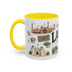 Lahore Coffee Mug | Pakistan Souvenir Travel Gift | Accent Color Ceramic 11oz 15oz