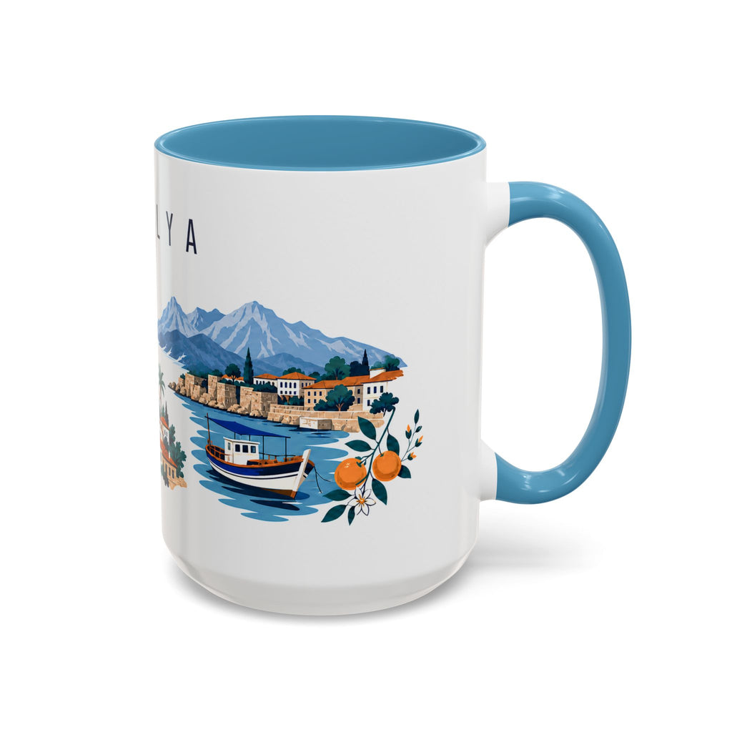 Antalya Coffee Mug | Turkey Travel Souvenir | Porcelain Decal City Gift | 11oz 15oz Accent Mug