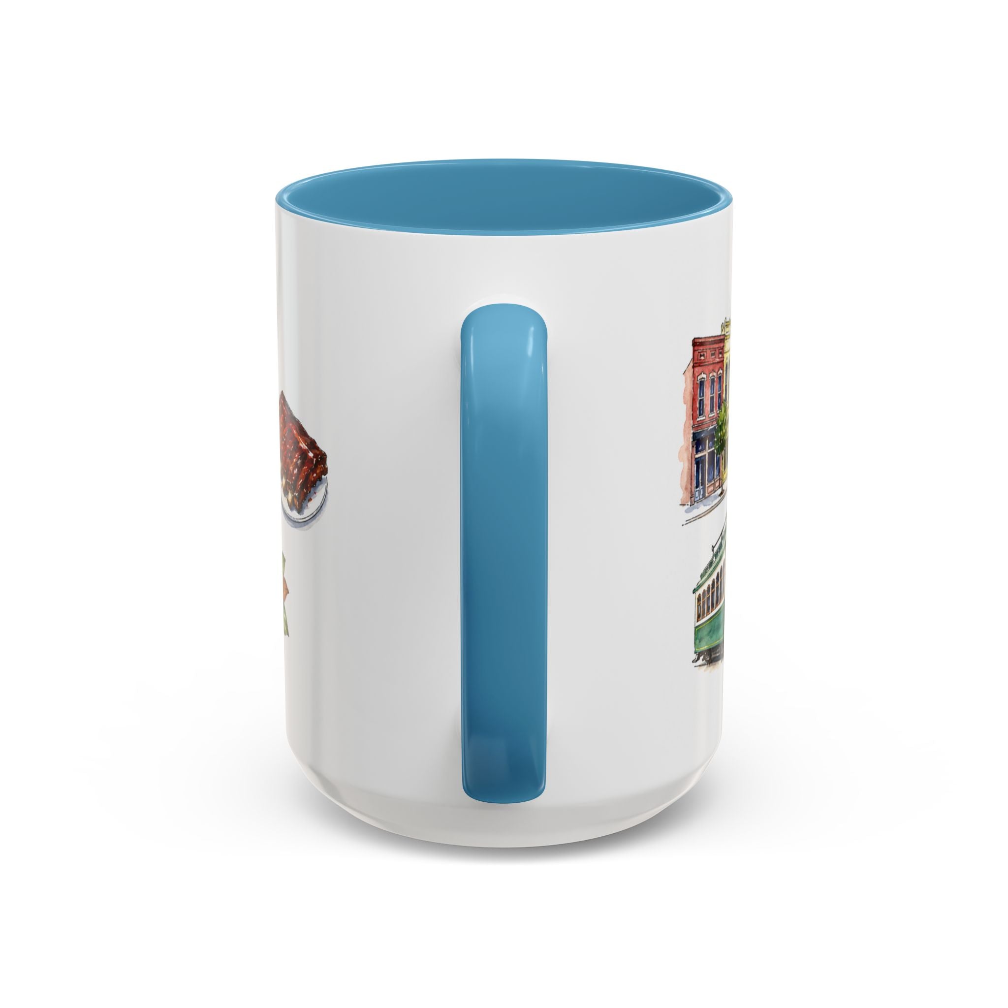 Memphis Illustrated Travel Mug | City Souvenir Accent Coffee Mug | 11oz 15oz Ceramic Cup