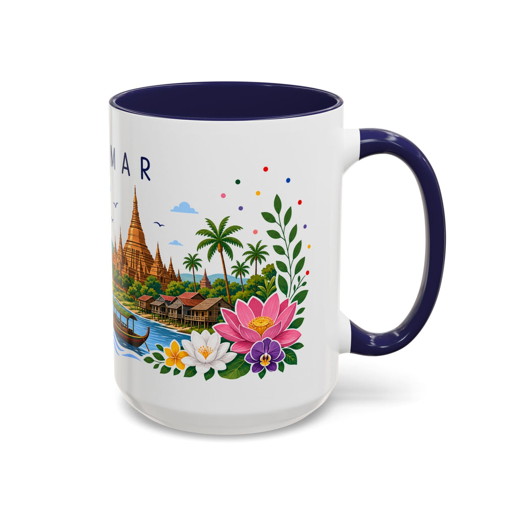 Myanmar Coffee Mug | Travel Souvenir Accent Mug | Place Gift Ceramic Cup 11oz 15oz