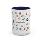 Nashville Christmas Mug | Watercolor City Souvenir, Acoustic Guitar, Harmonica (11oz 15oz)