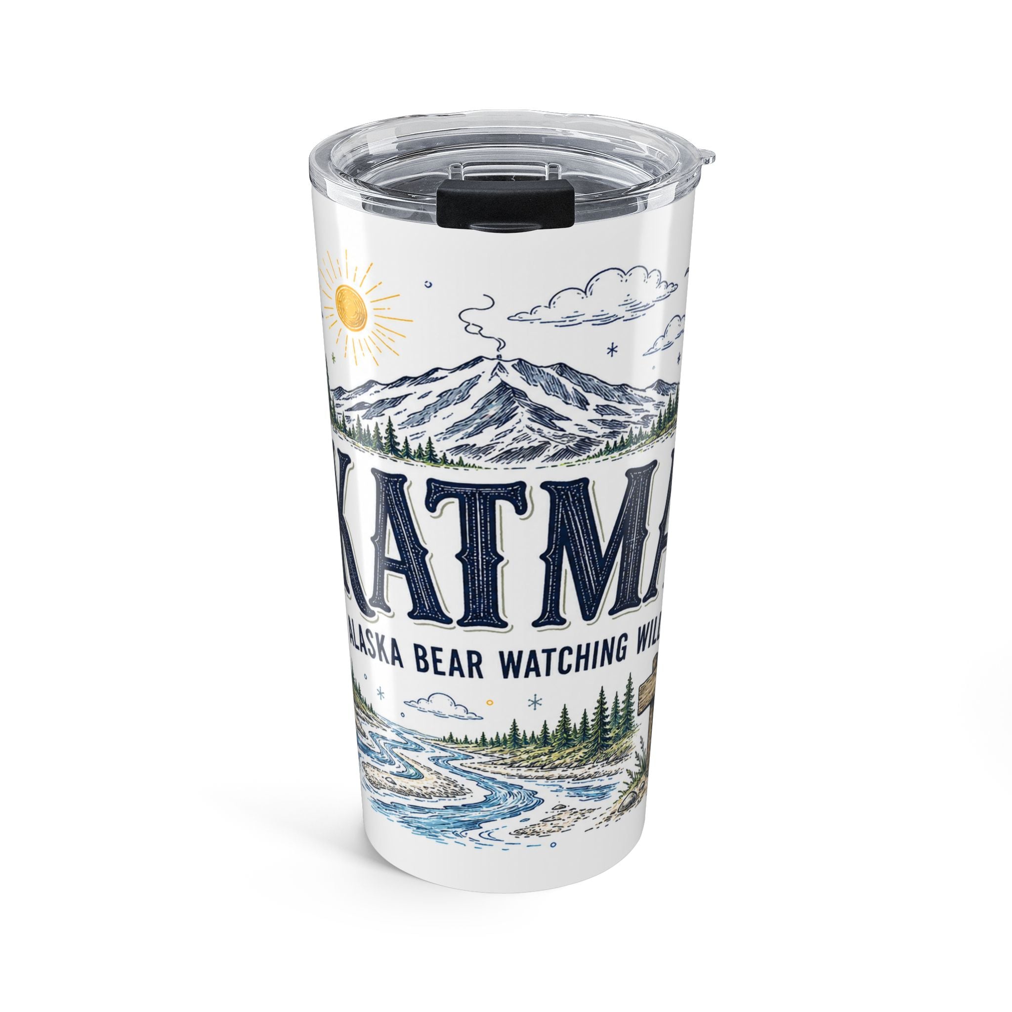 Katmai National Park 20oz Tumbler | Alaska Bear Watching Wildlife Gift | Insulated Stainless Steel Travel Cup