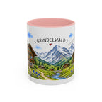Grindelwald Illustrated Travel Mug | Switzerland Souvenir Accent Coffee Mug | 11oz 15oz Ceramic Cup