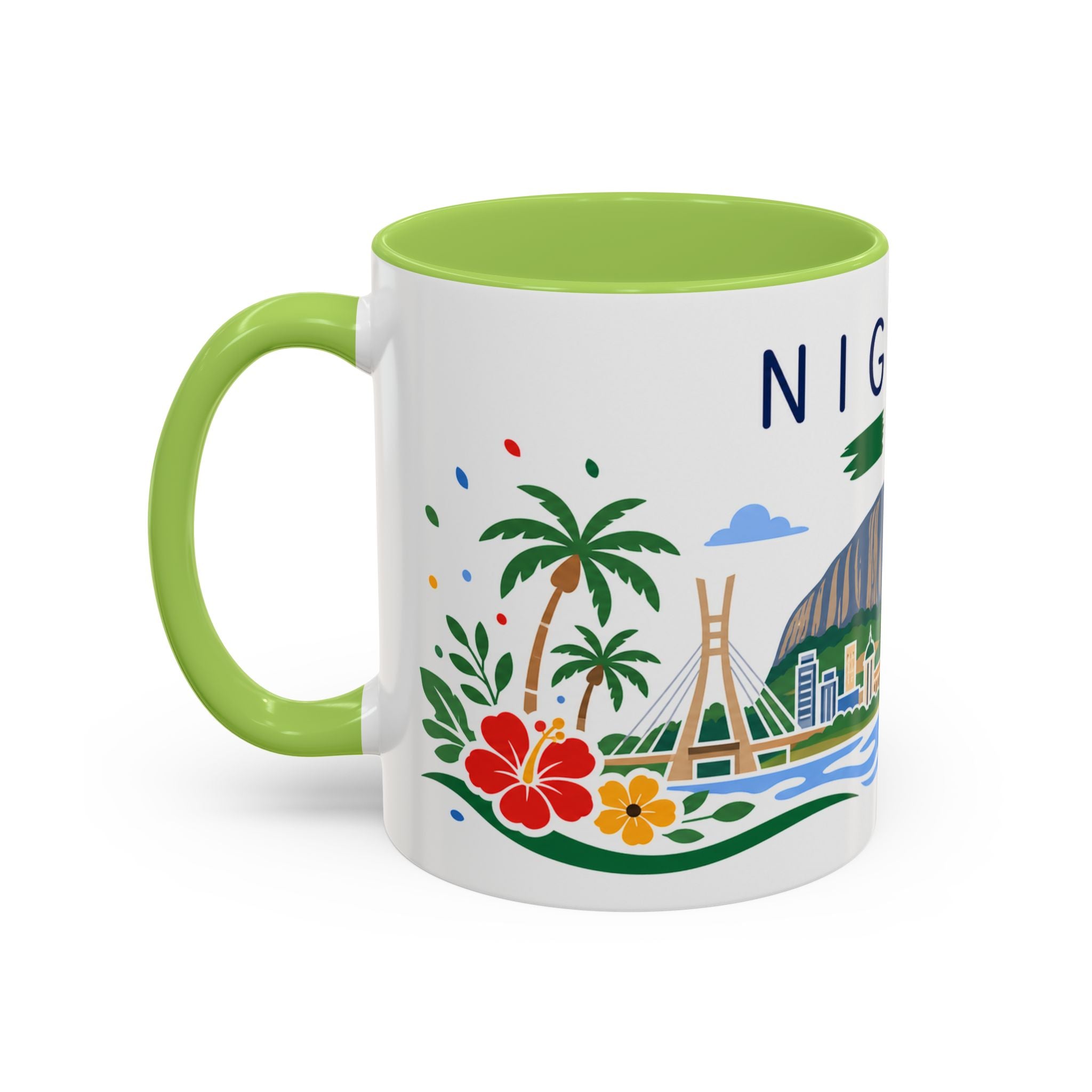 Nigeria Coffee Mug | Travel Souvenir Accent Mug | Country Gift Ceramic Cup 11oz 15oz