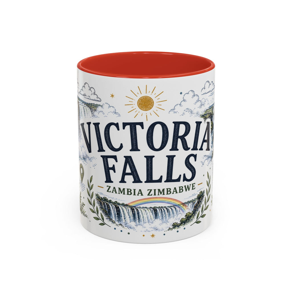Victoria Falls Coffee Mug | Travel Destination Souvenir Gift | Accent Color Ceramic 11oz 15oz