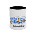 Anchorage Illustrated Travel Mug | City Souvenir Accent Coffee Mug | 11oz 15oz Ceramic Cup