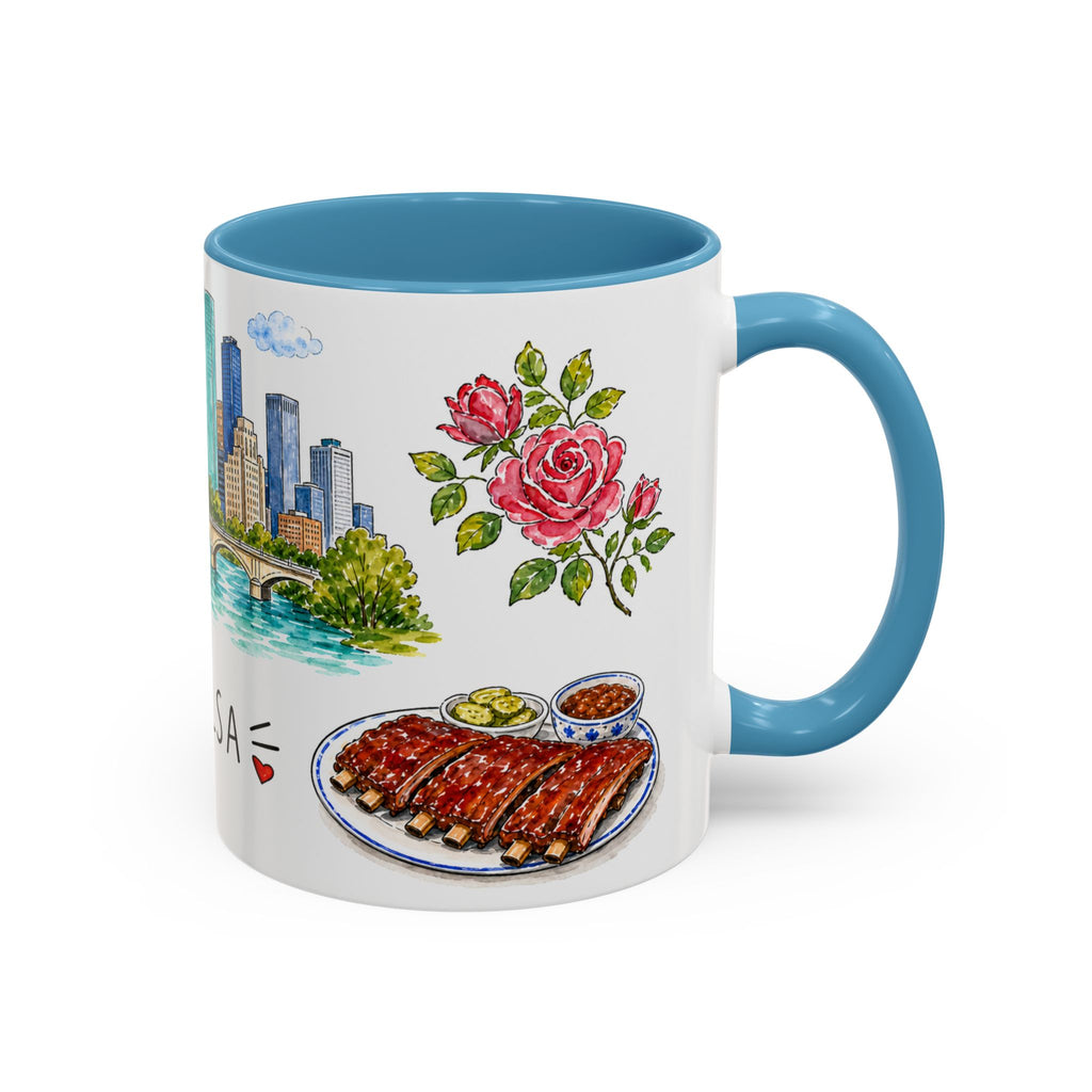 Tulsa Illustrated Travel Mug | City Souvenir Accent Coffee Mug | 11oz 15oz Ceramic Cup