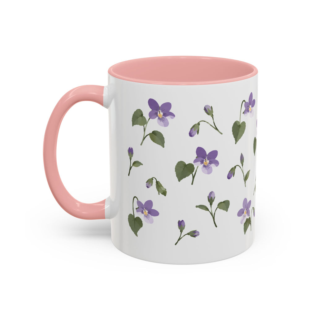Wisconsin Wood Violet Mug, State Flower Floral Coffee Cup, 11oz Botanical Gift