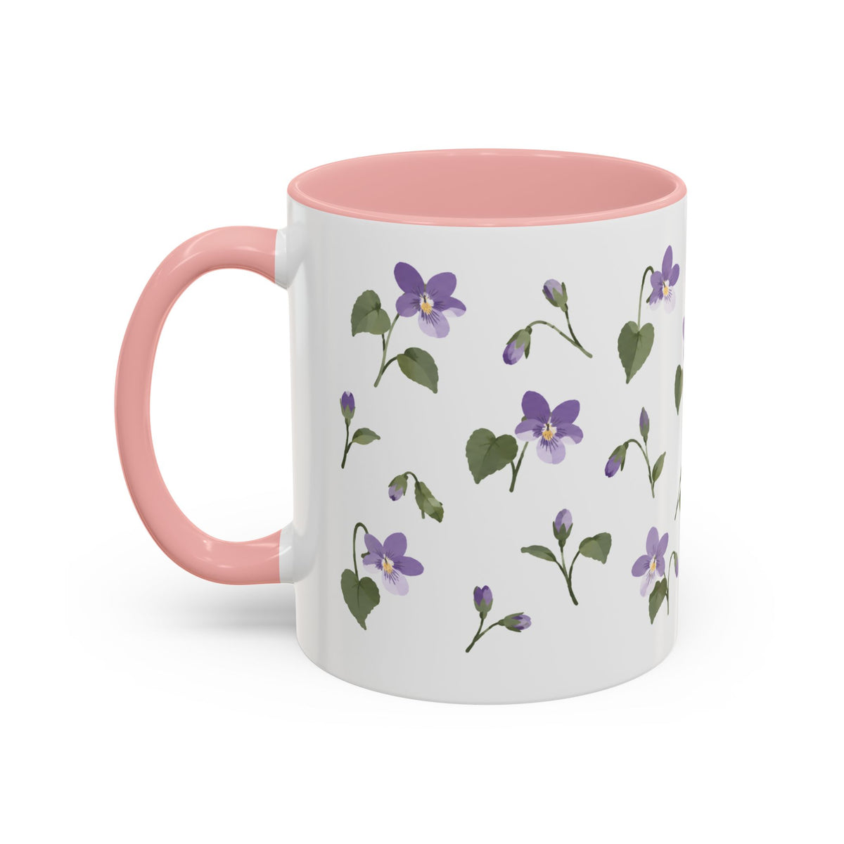 Wisconsin Wood Violet Mug, State Flower Floral Coffee Cup, 11oz Botanical Gift